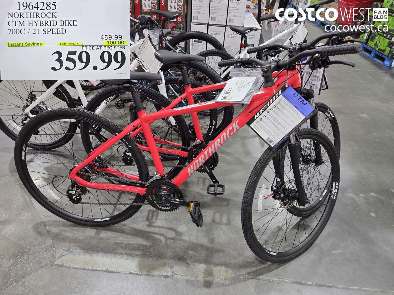 1964285 NORTHROCK CTM HYBRID BIKE 700C / 21 SPEED ($100.00 INSTANT SAVINGS EXPIRES ON 2026-05-03) $359.99