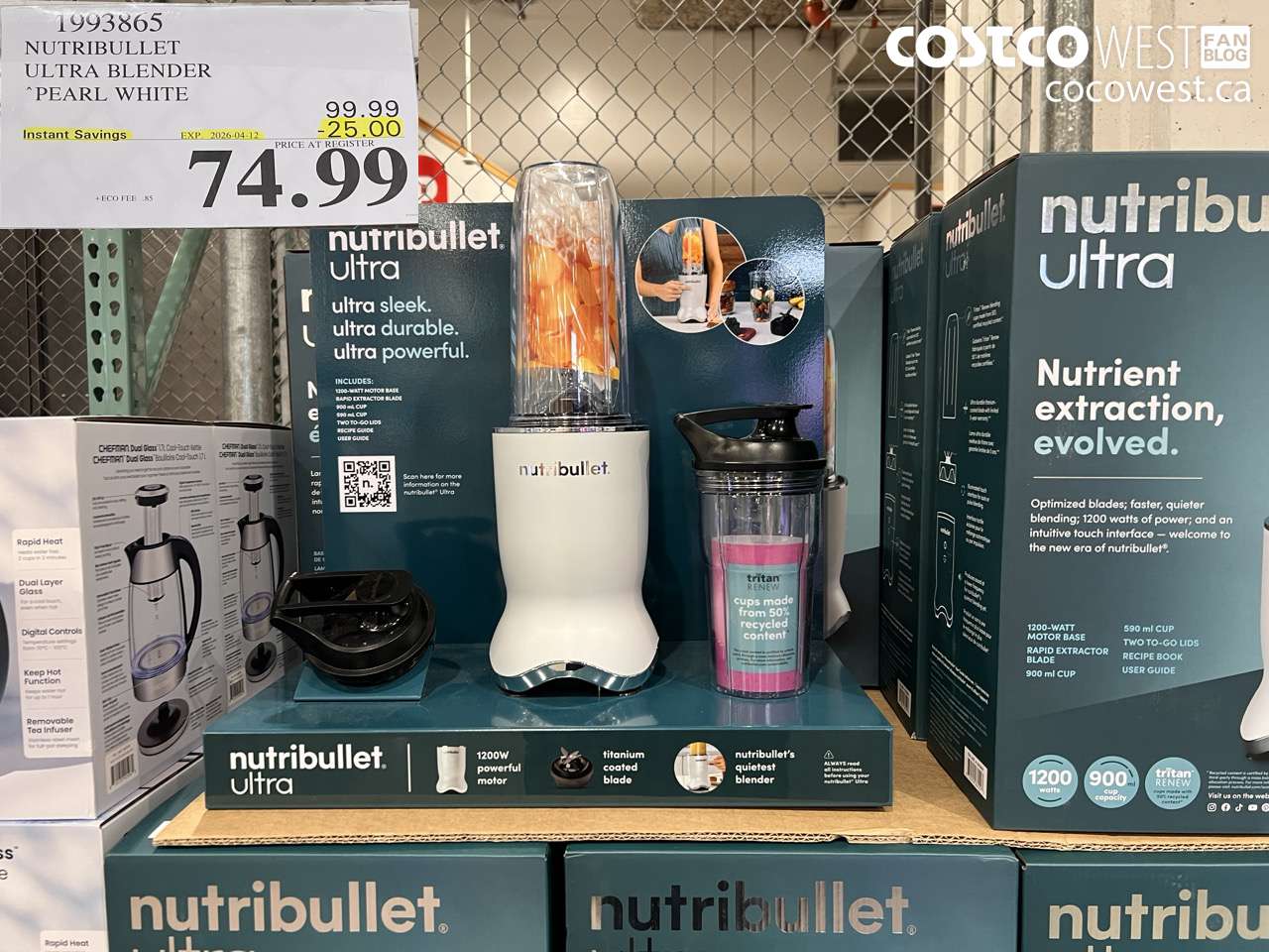 1993865 NUTRIBULLET ULTRA BLENDER PEARL WHITE ($25.00 INSTANT SAVINGS EXPIRES ON 2026-04-12) $74.99