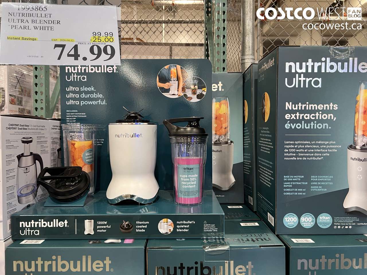 1993865 NUTRIBULLET ULTRA BLENDER PEARL WHITE ($25.00 INSTANT SAVINGS EXPIRES ON 2026-04-12) $74.99