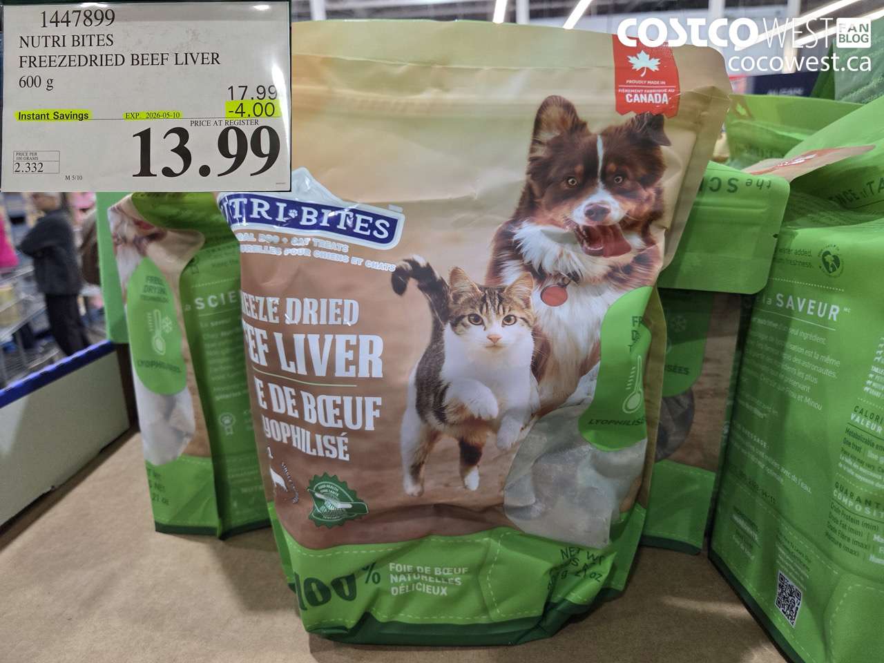 1447899 NUTRI BITES FREEZEDRIED BEEF LIVER 600G ($4.00 INSTANT SAVINGS EXPIRES ON 2026-05-10) $13.99