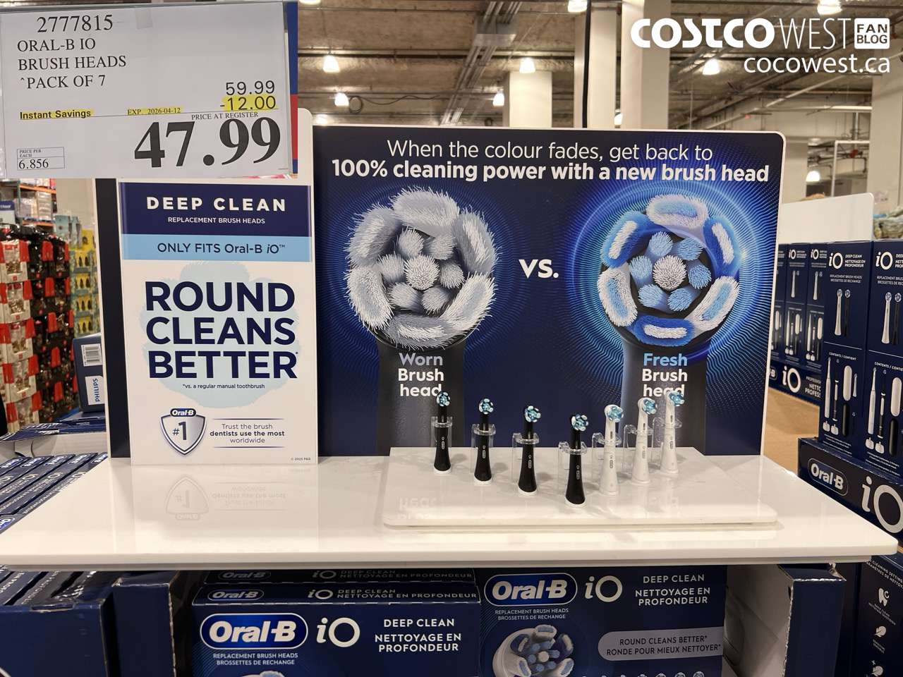 2777815 ORAL-B IO BRUSH HEADS PACK OF 7 ($12.00 INSTANT SAVINGS EXPIRES ON 2026-04-12) $47.99