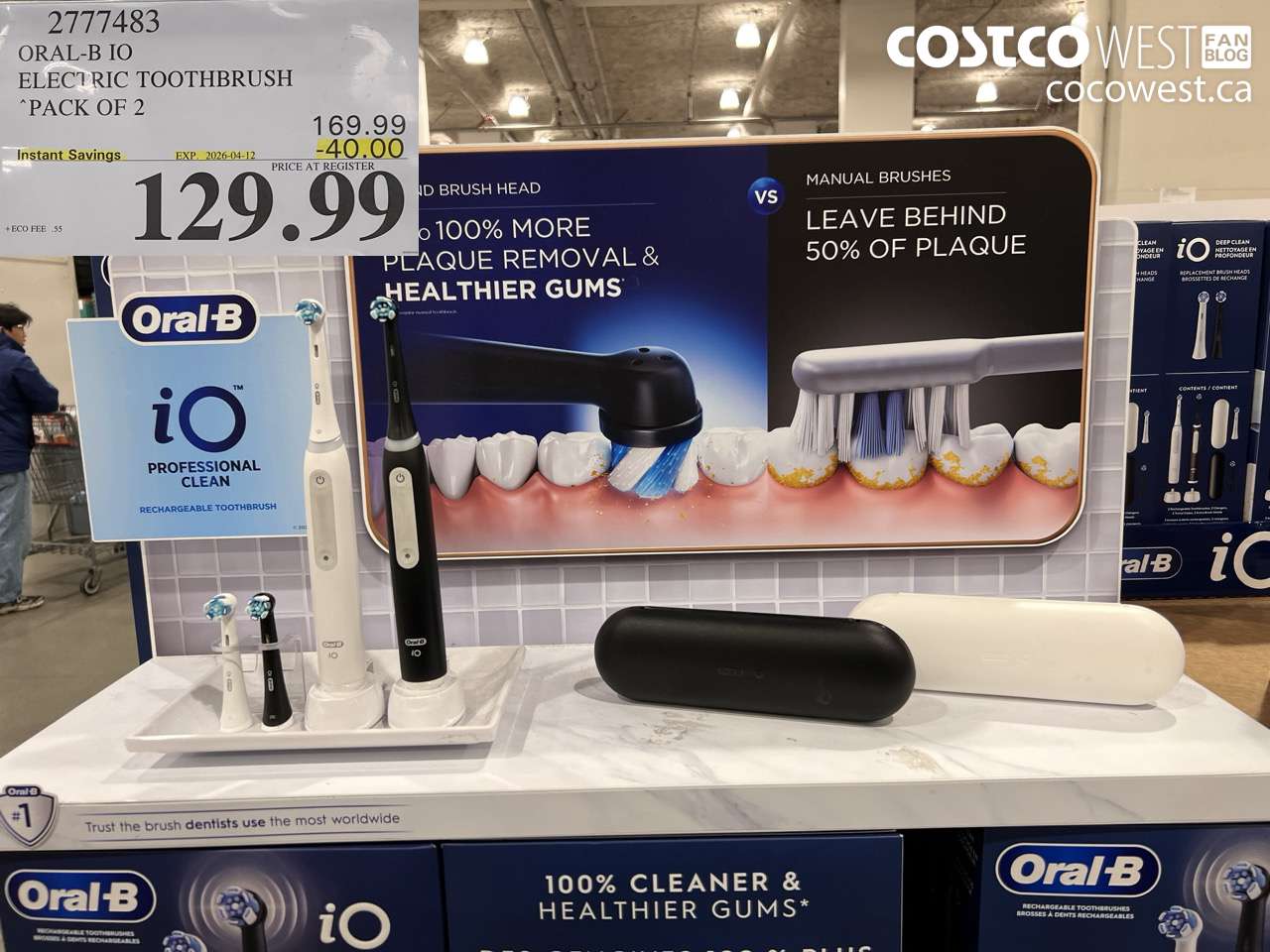 2777483 ORAL-B IO ELECTRIC TOOTHBRUSH PACK OF 2 ($40.00 INSTANT SAVINGS EXPIRES ON 2026-04-12) $129.99