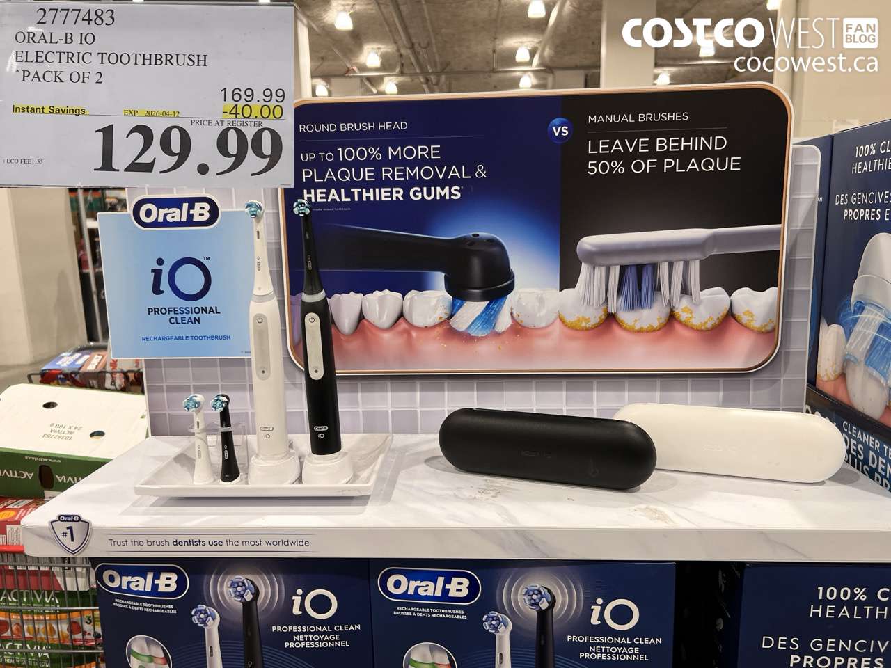 2777483 ORAL-B IO ELECTRIC TOOTHBRUSH PACK OF 2 ($40.00 INSTANT SAVINGS EXPIRES ON 2026-04-12) $129.99