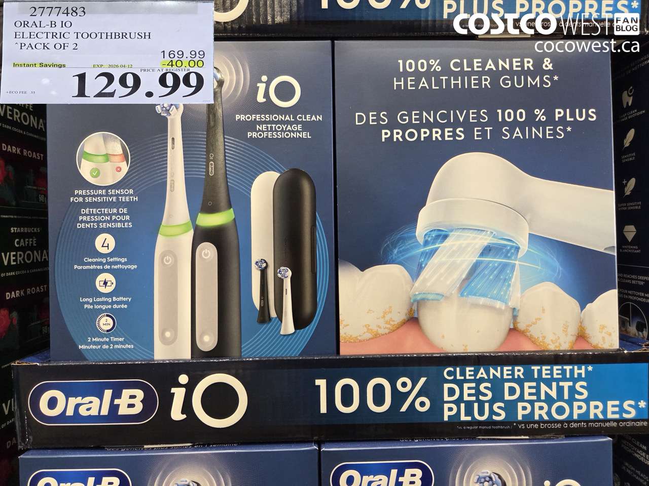 2777483 ORAL-B IO ELECTRIC TOOTHBRUSH PACK OF 2 ($40.00 INSTANT SAVINGS EXPIRES ON 2026-04-12) $129.99