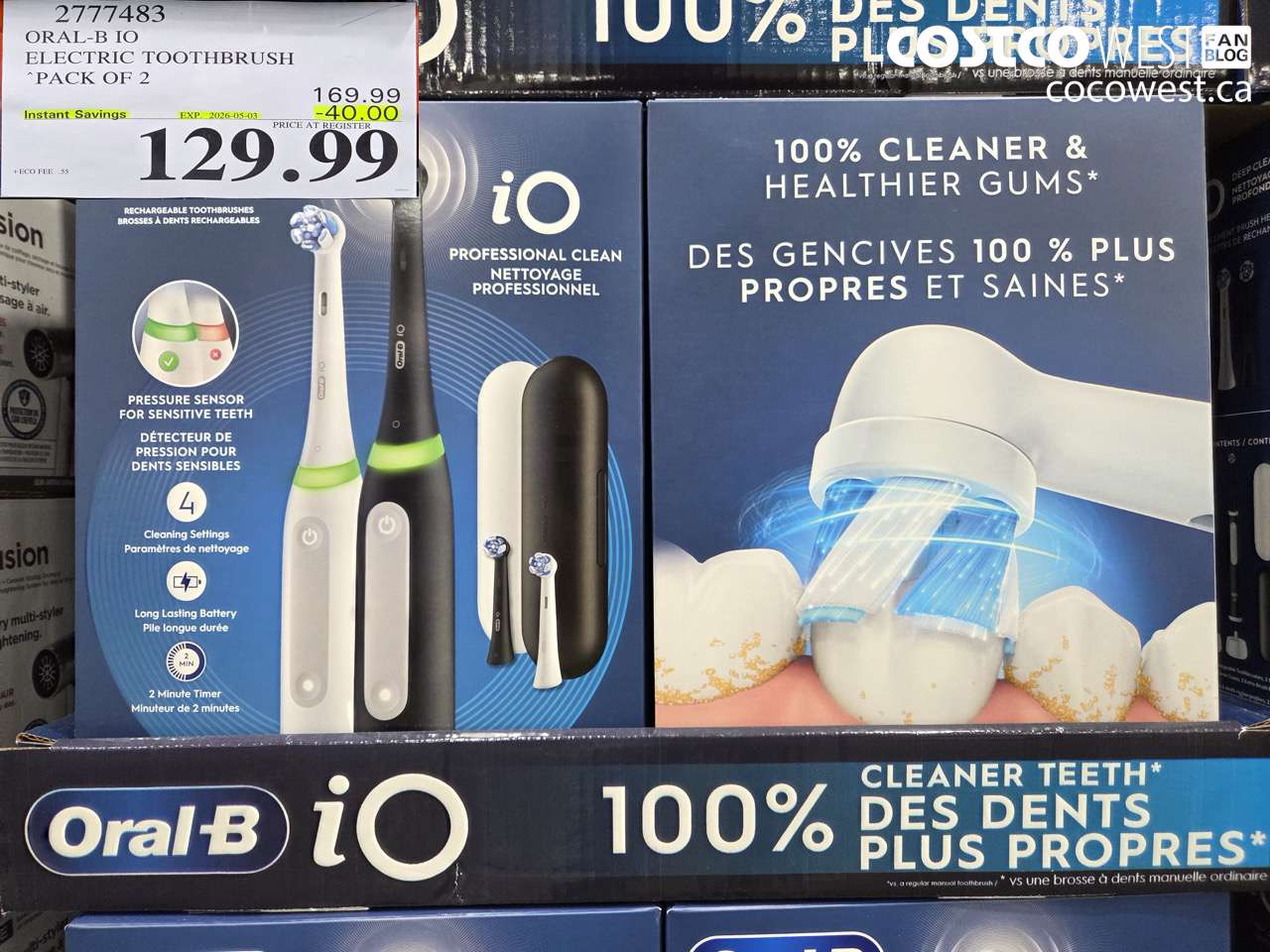 2717483 ORAL-B IO ELECTRIC TOOTHBRUSH PACK OF 2 ($40.00 INSTANT SAVINGS EXPIRES ON 2026-05-03) $129.99