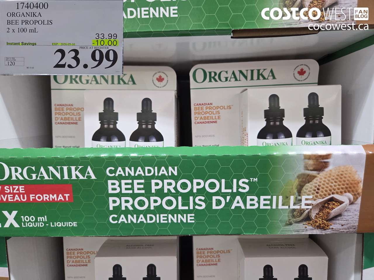 1740400 ORGANIKA BEE PROPOLIS 2 X 100 ML ($10.00 INSTANT SAVINGS EXPIRES ON 2026-05-10) $23.99