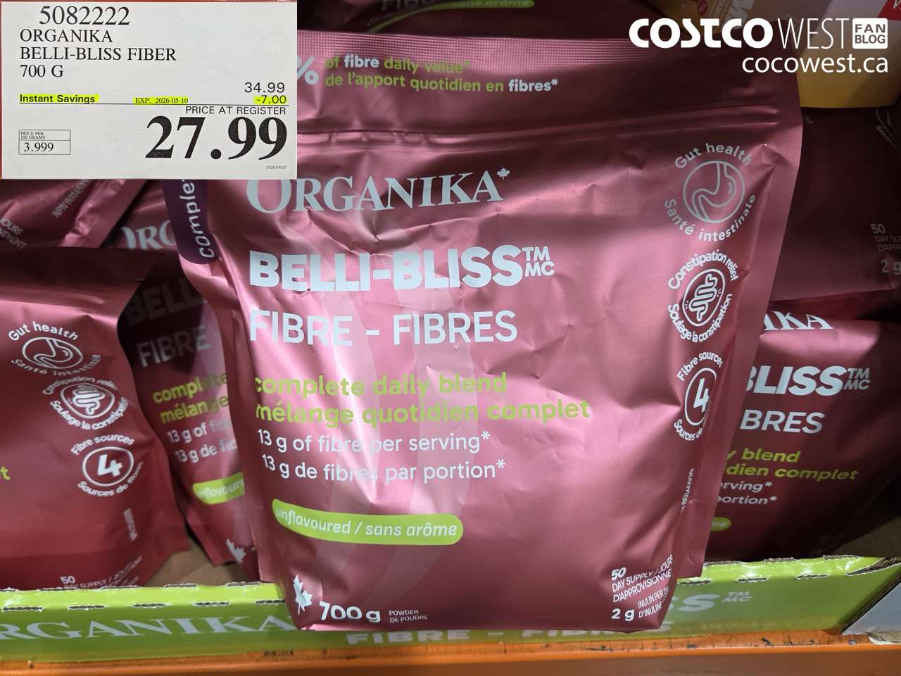 5082222 ORGANIKA BELL-BLISS FIBER 700 G ($7.00 INSTANT SAVINGS EXPIRES ON 2026-05-10) $27.99