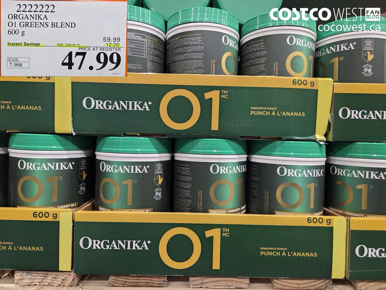 2222222 ORGANKA 01 GREENS BLEND 600 G ($12.00 INSTANT SAVINGS EXPIRES ON 2026-04-19) $47.99