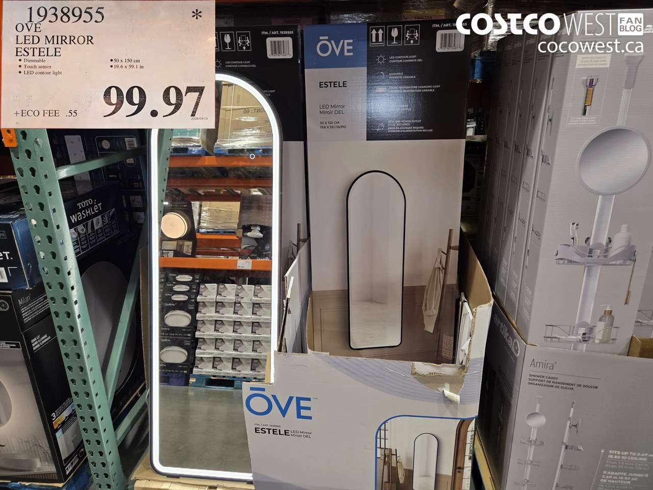 1938955 OVE LED MIRROR ESTELE $99.97
