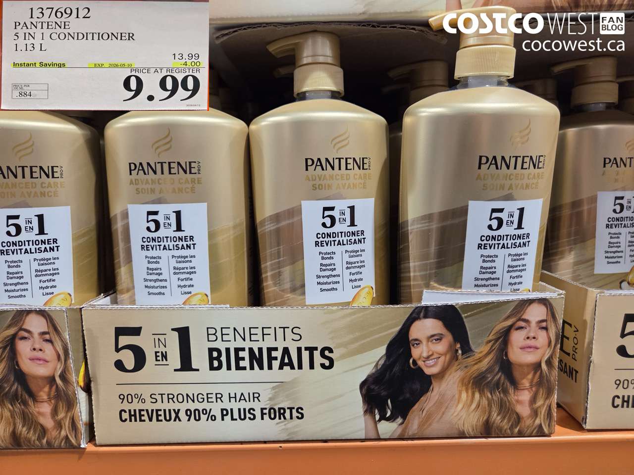 1376912 PANTENE 5 IN 1 CONDITIONER 1.13 L ($4.00 INSTANT SAVINGS EXPIRES ON 2026-05-10) $9.99