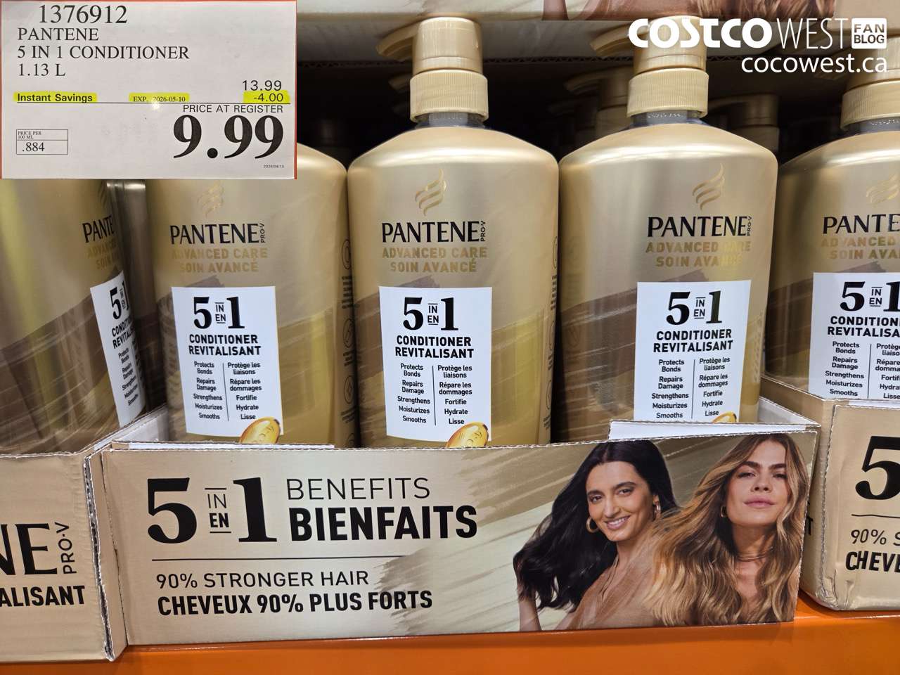 1376912 PANTENE 5 IN 1 CONDITIONER 1.13 L ($4.00 INSTANT SAVINGS EXPIRES ON 2026-05-10) $9.99