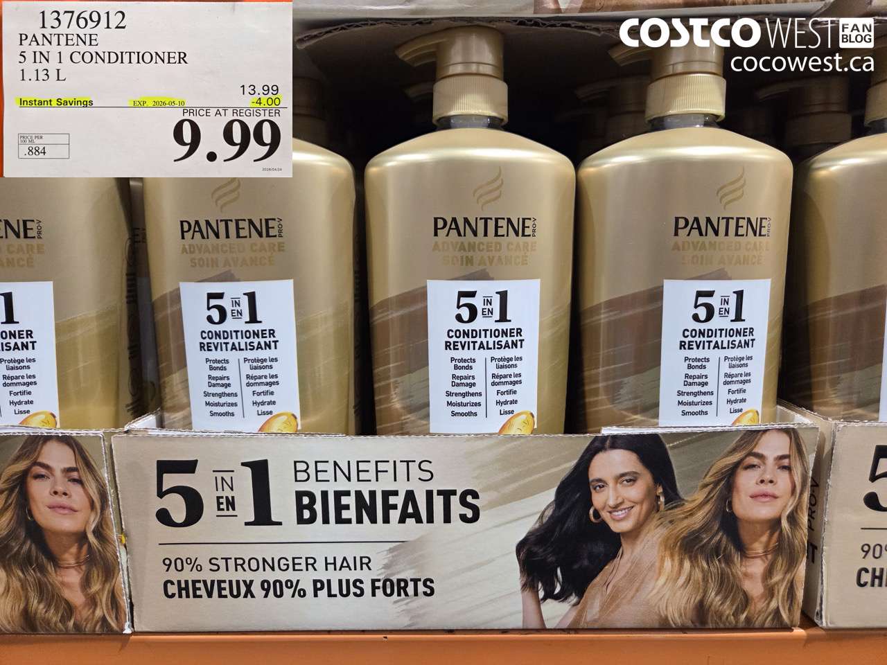 136912 PANTENE 5 IN 1 CONDITIONER 1.13 L ($4.00 INSTANT SAVINGS EXPIRES ON 2026-05-10) $9.99