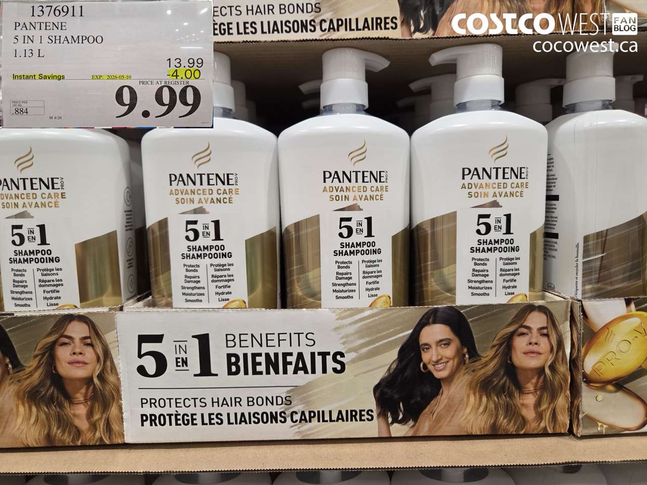 13769111 PANTENE 5 IN 1 SHAMPOO 1.13 L ($4.00 INSTANT SAVINGS EXPIRES ON 2026-05-10) $9.99