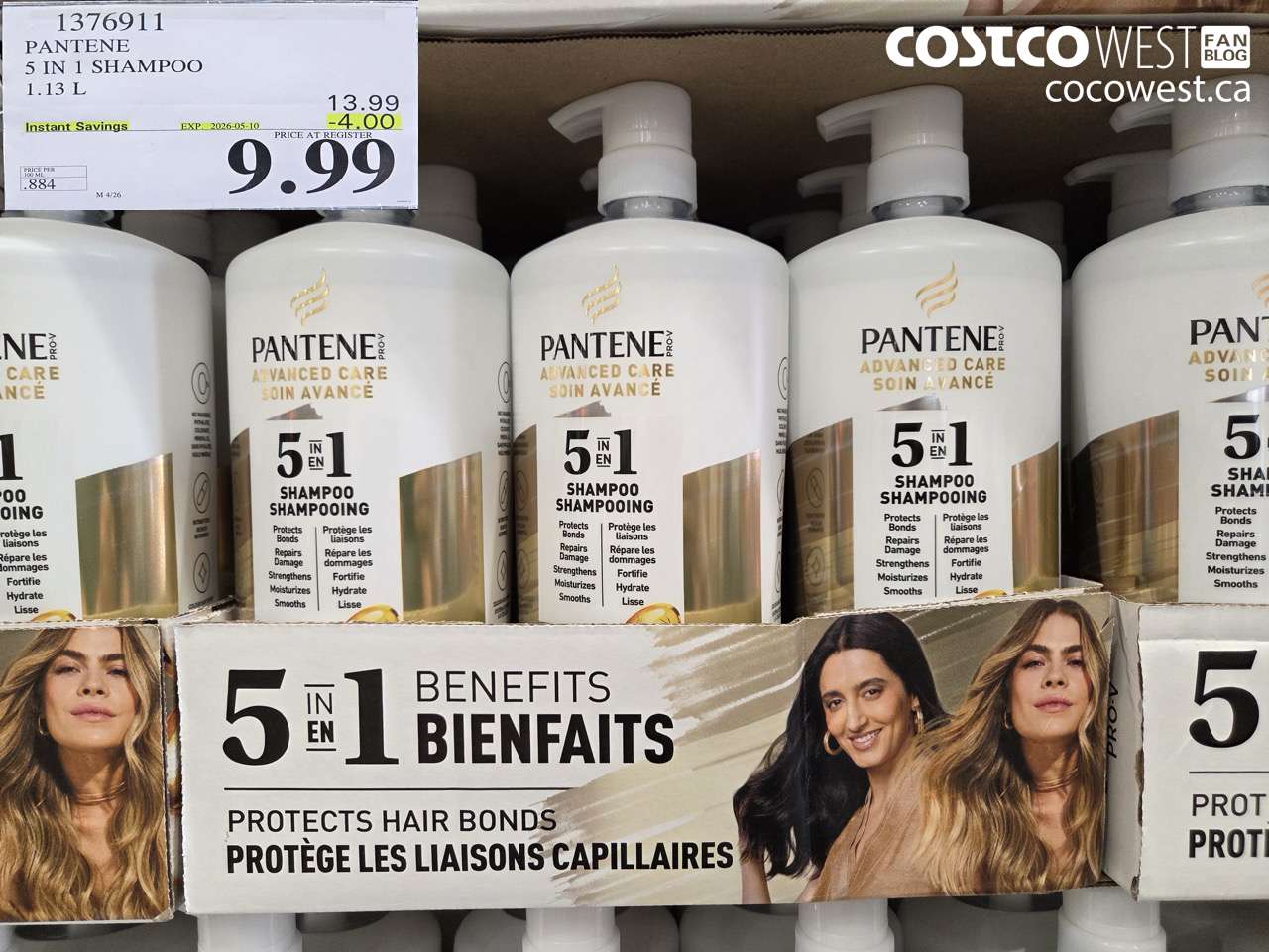 1376911 PANTENE 5 IN 1 SHAMPOO 1.13 L ($4.00 INSTANT SAVINGS EXPIRES ON 2026-05-10) $9.99