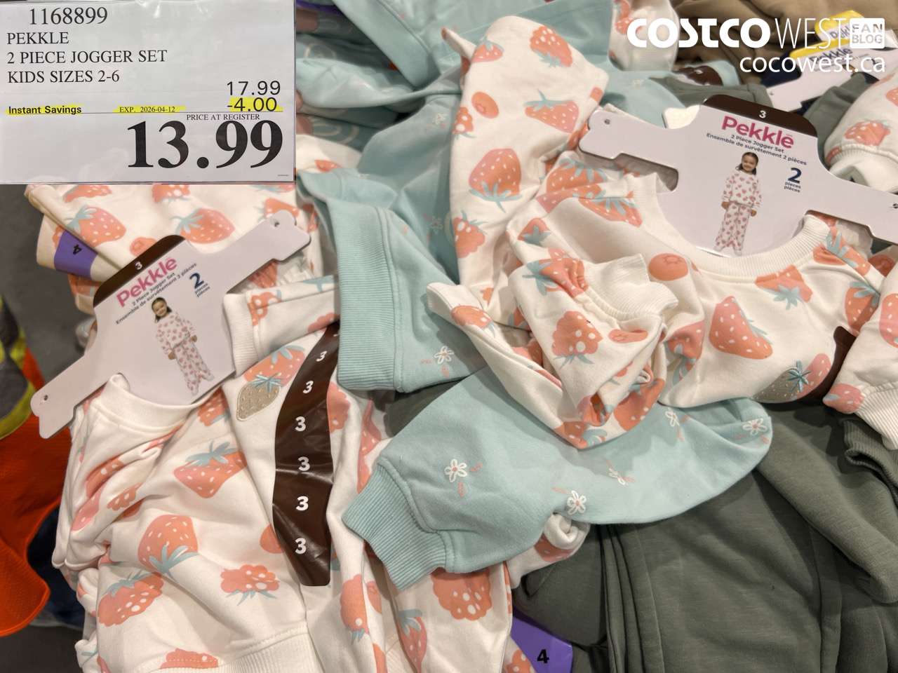 1168899 PEKKLE 2 PIECE JOGGER SET KIDS SIZES 2-6 ($4.00 INSTANT SAVINGS EXPIRES ON 2026-04-12) $13.99