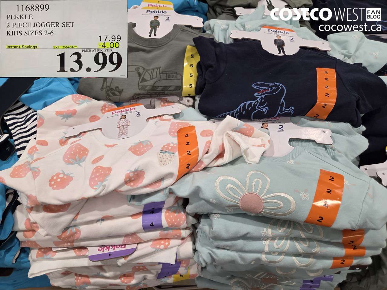 1168899 PEKKLE 2 PIECE JOGGER SET KIDS SIZES 2-6 ($4.00 INSTANT SAVINGS EXPIRES ON 2026-04-26) $13.99