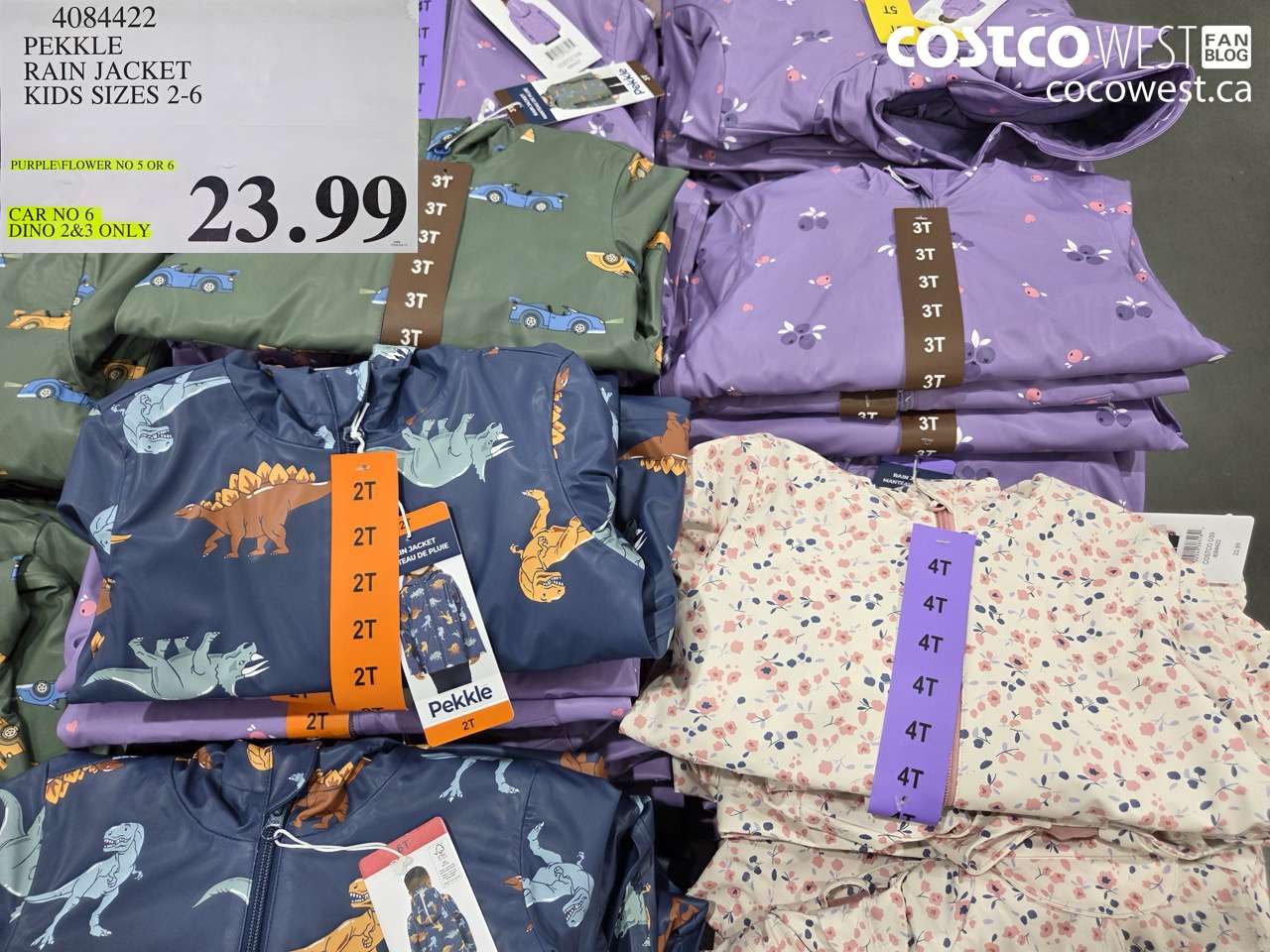 4084422 PEKKLE RAIN JACKET KIDS SIZES 2-6 $23.99