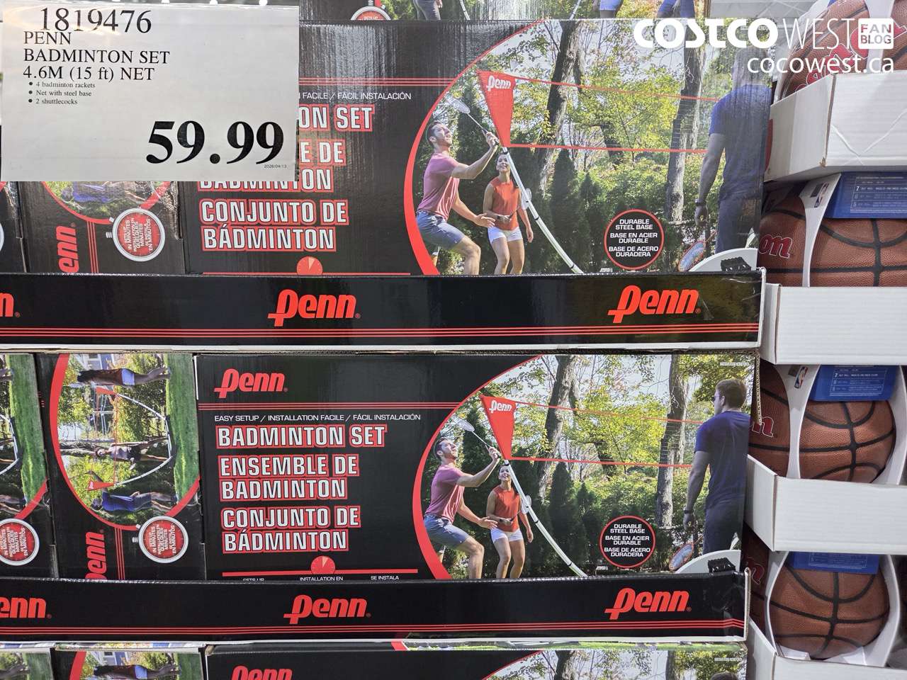 1819476 PENN BADMINTON SET 4.6M (15 FT) NET $59.99