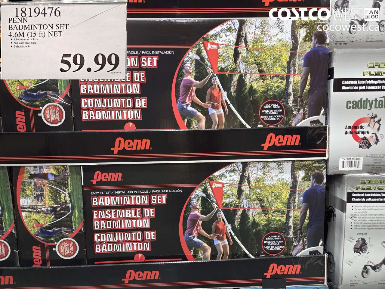 1819476 PENN BADMINTON SET 4.6M (15 ft) NET $59.99