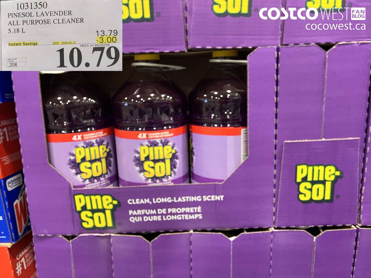 1031350 PINESOL LAVENDER ALL PURPOSE CLEANER 5.18 L ($3.00 INSTANT SAVINGS EXPIRES ON 2026-04-12) $10.79