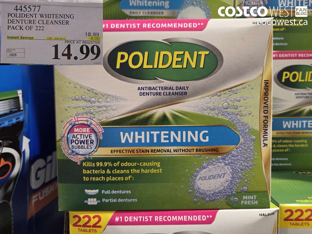445577 POLIDENT WHITENING DENTURE CLEANSER PACK OF 222 ($4.00 INSTANT SAVINGS EXPIRES ON 2026-04-12) $14.99