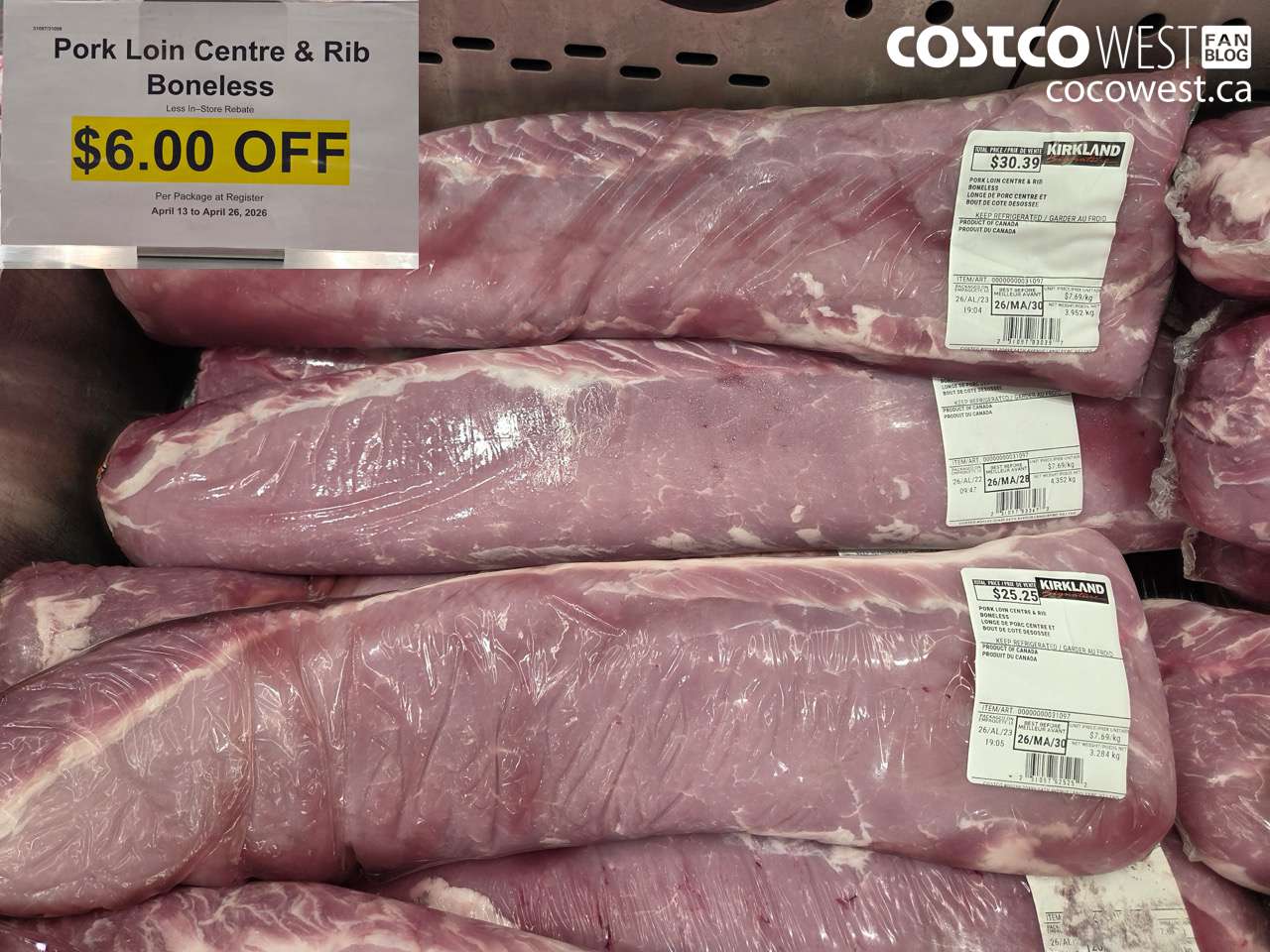 31097 PORK LOIN CENTRE & RIB BONELESS ($6.00 INSTANT SAVINGS EXPIRES ON 2026-04-26)