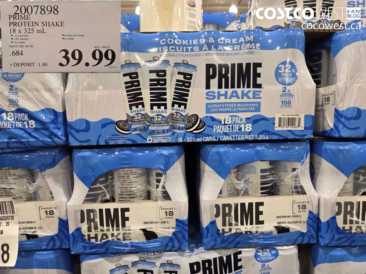 2007898 PRIME PROTEIN SHAKE 18 X 325 ML $39.99