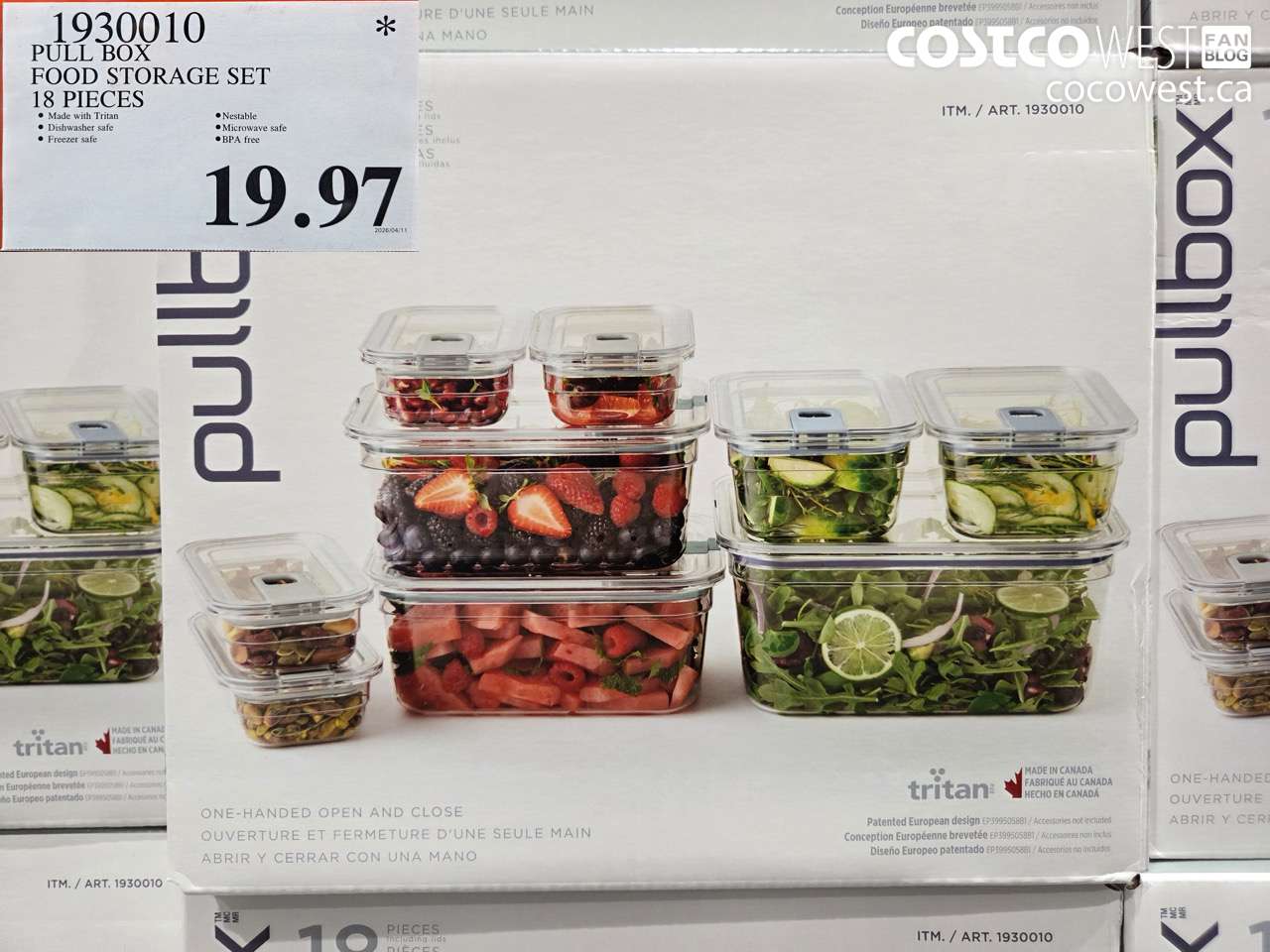 1930010 PULL BOX FOOD STORAGE SET 18 PIECES $19.97