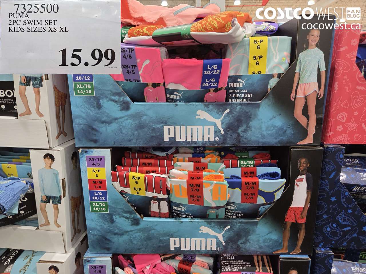 7325500 PUMA 2PC SWIM SET KIDS SIZES XS-XL $15.99