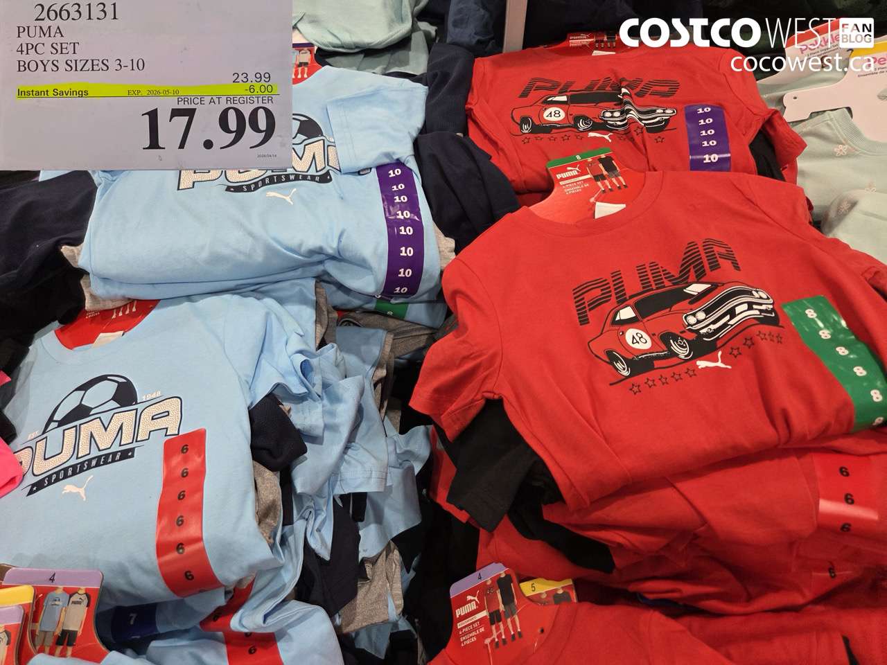 2663131 PUMA 4PC SET BOYS SIZES 3-10 ($6.00 INSTANT SAVINGS EXPIRES ON 2026-05-10) $17.99