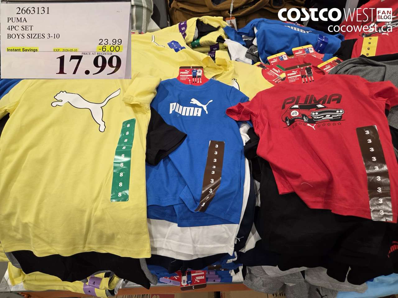 2663131 PUMA 4PC SET BOYS SIZES 3-10 ($6.00 INSTANT SAVINGS EXPIRES ON 2026-05-10) $17.99