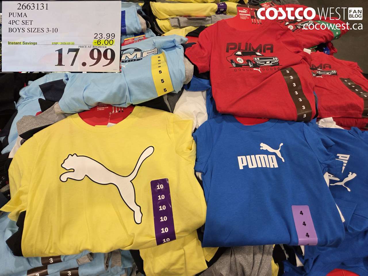 2663131 PUMA 4PC SET BOYS SIZES 3-10 ($6.00 INSTANT SAVINGS EXPIRES ON 2026-05-10) $17.99