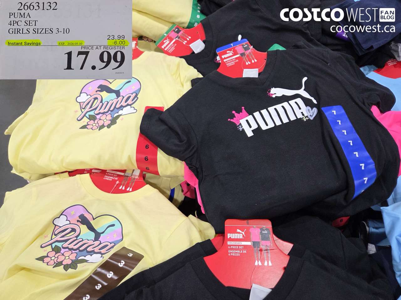 2663132 PUMA 4PC SET GIRLS SIZES 3-10 ($6.00 INSTANT SAVINGS EXPIRES ON 2026-05-10) $17.99