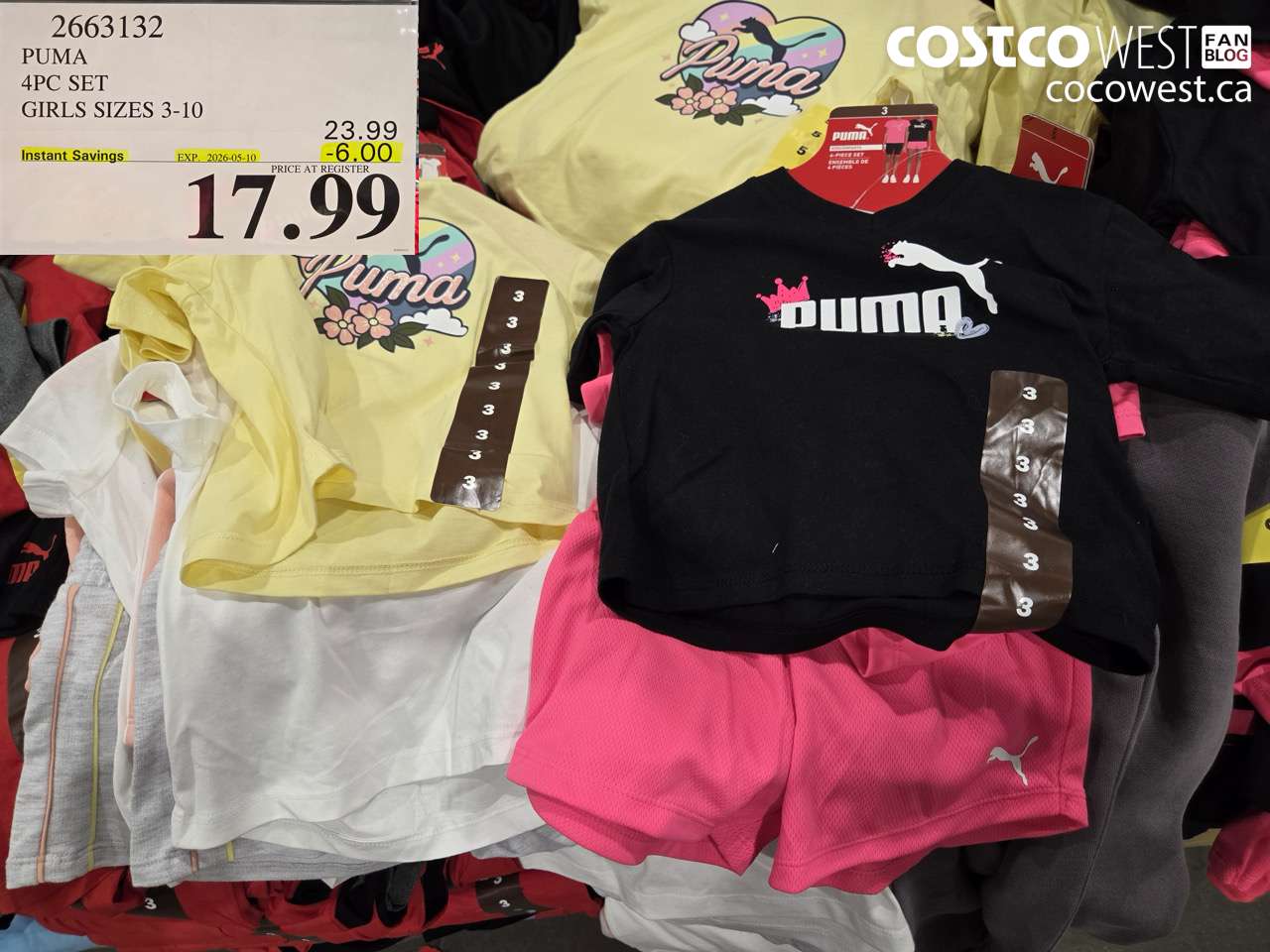 2663132 PUMA 4PC SET GIRLS SIZES 3-10 ($6.00 INSTANT SAVINGS EXPIRES ON 2026-05-10) $17.99