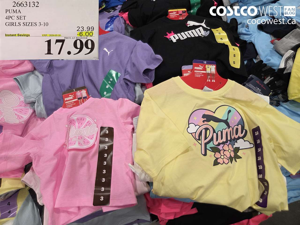 2663132 PUMA 4PC SET GIRLS SIZES 3-10 ($6.00 INSTANT SAVINGS EXPIRES ON 2026-05-10) $17.99