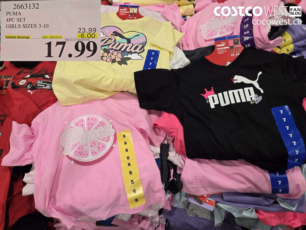 2663132 PUMA 4PC SET GIRLS SIZES 3-10 ($6.00 INSTANT SAVINGS EXPIRES ON 2026-05-10) $17.99