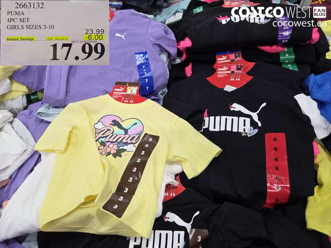 2663132 PUMA 4PC SET GIRLS SIZES 3-10 ($6.00 INSTANT SAVINGS EXPIRES ON 2026-05-10) $17.99