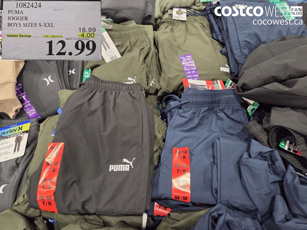 1082424 PUMA JOGGER BOYS SIZES S-XXL ($4.00 INSTANT SAVINGS EXPIRES ON 2026-04-26) $12.99