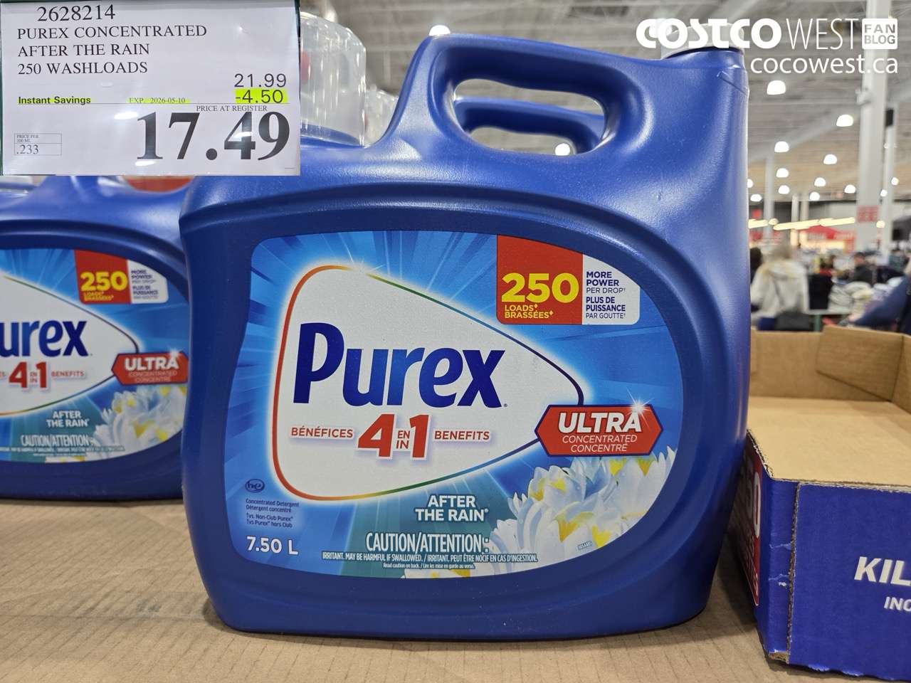 2628214 PUREX CONCENTRATED AFTER THE RAIN 250 WASHLOADS ($4.50 INSTANT SAVINGS EXPIRES ON 2026-05-10) $17.49