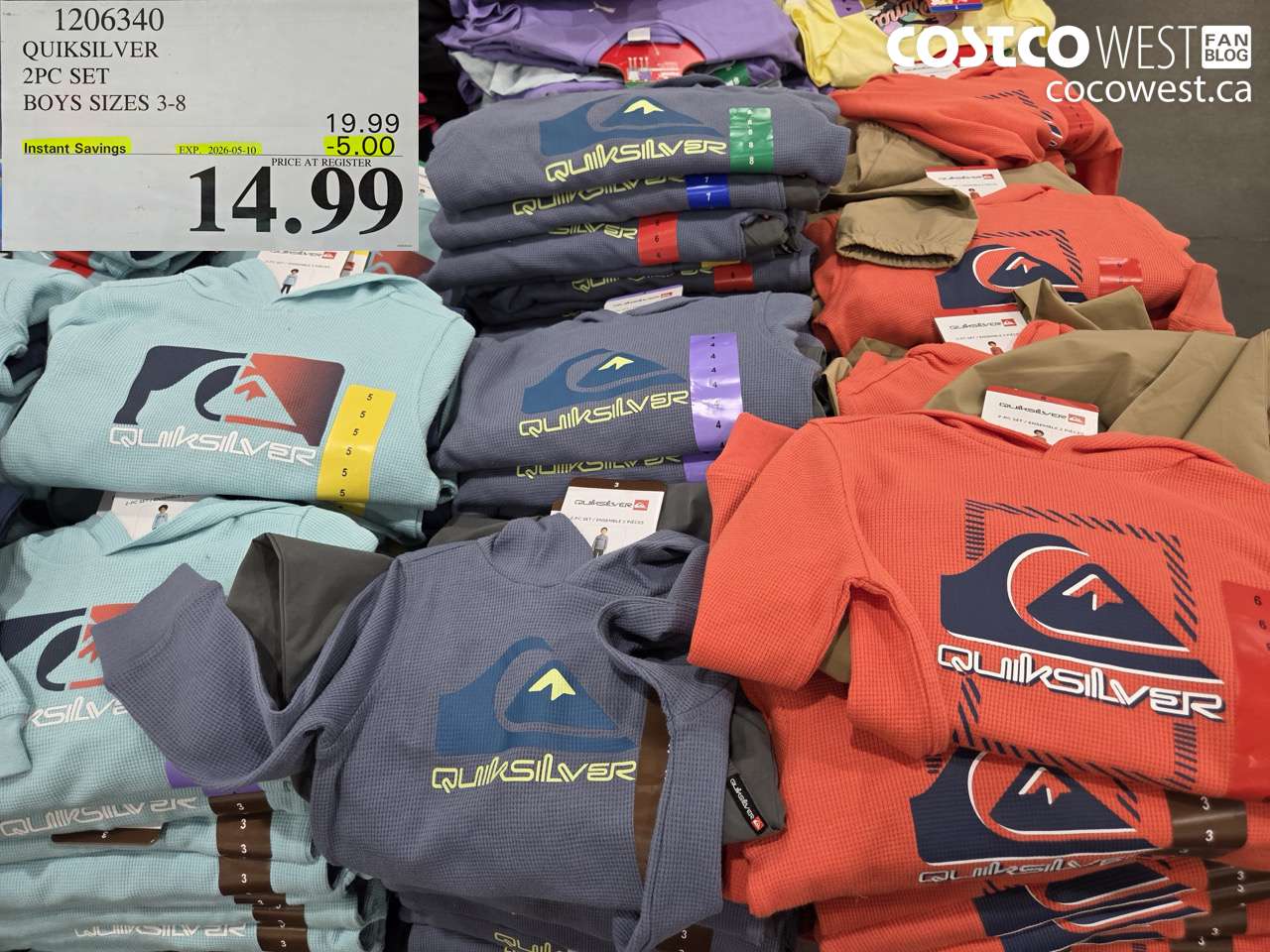 1206340 QUIKSILVER 2PC SET BOYS SIZES 3-8 ($5.00 INSTANT SAVINGS EXPIRES ON 2026-05-10) $19.99