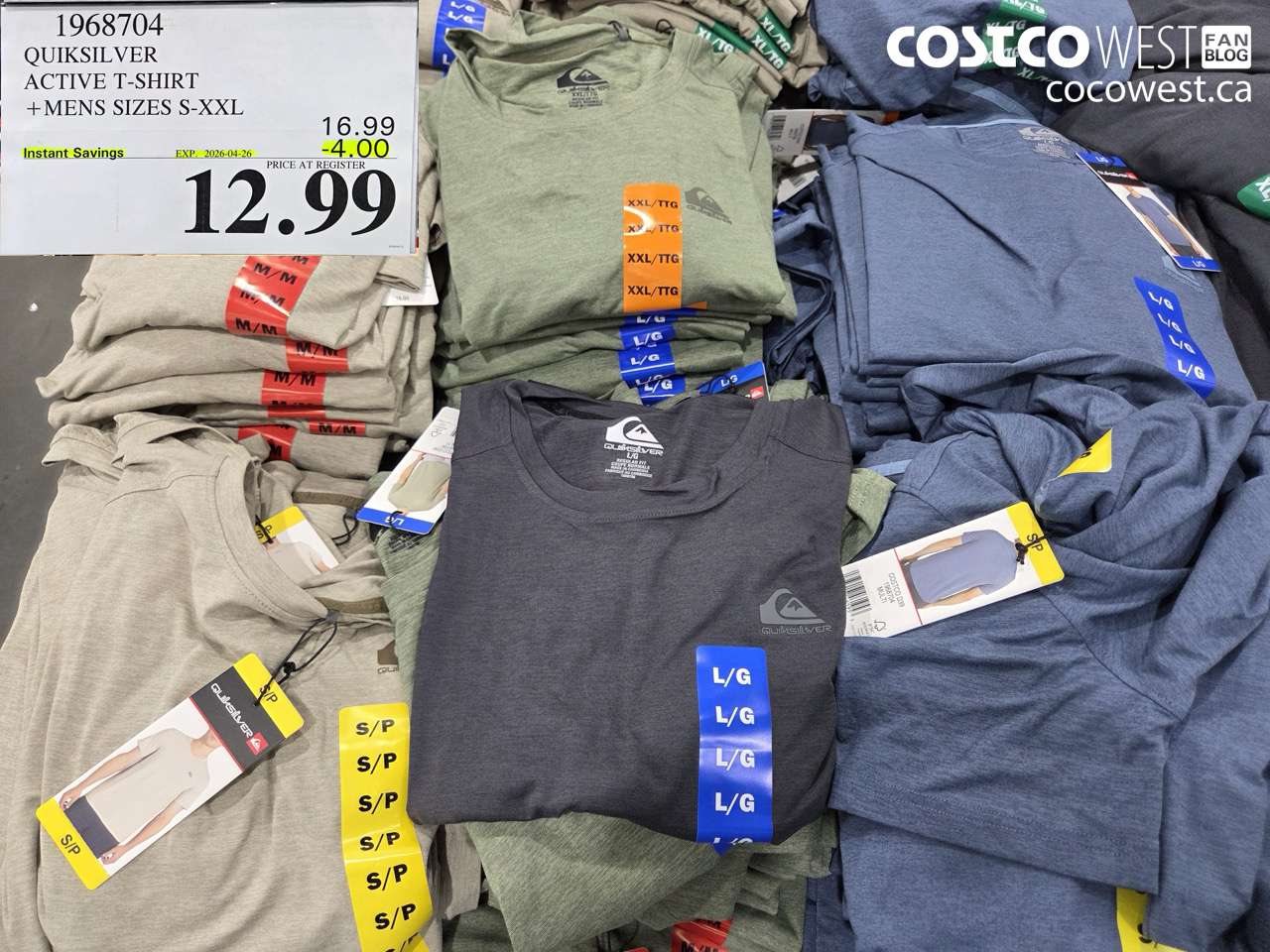 1968704 QUIKSILVER ACTIVE T-SHIRT + MENS SIZES S-XXL ($4.00 INSTANT SAVINGS EXPIRES ON 2026-04-26) $12.99