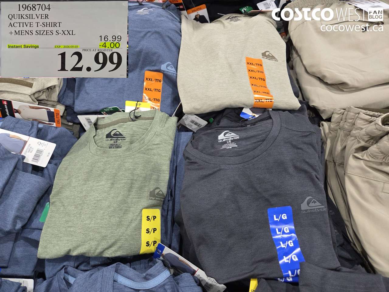 1968704 QUIKSILVER ACTIVE T-SHIRT + MENS SIZES S-XXL ($4.00 INSTANT SAVINGS EXPIRES ON 2026-05-03) $12.99