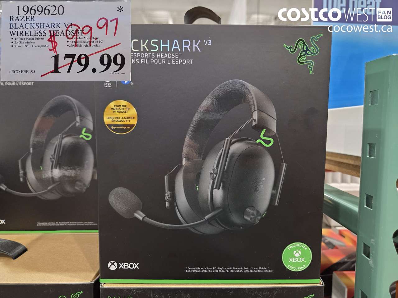 1969620 RAZER BLACKSHARK V3 WIRELESS HEADSET $99.97