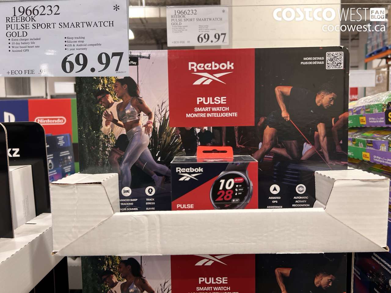 1966232 REEBOK PULSE SPORT SMARTWATCH GOLD $69.97