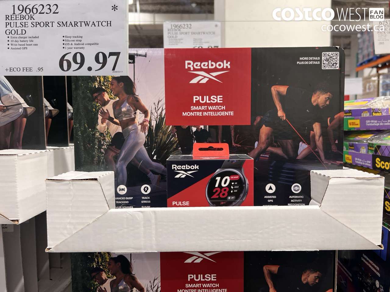 1966232 REEBOK PULSE SPORT SMARTWATCH GOLD $69.97