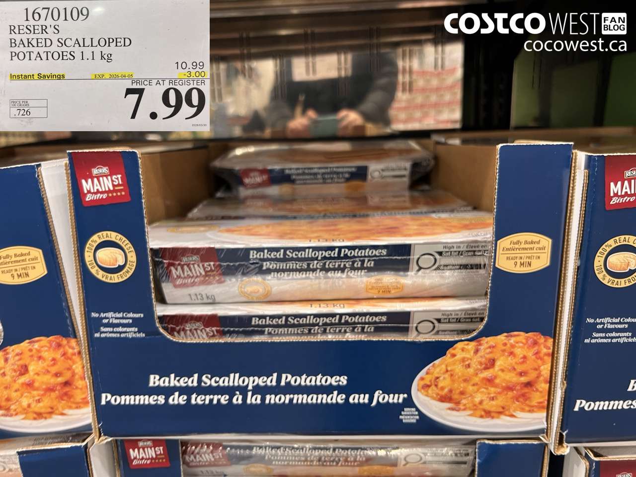 1670109 RESER'S BAKED SCALLOPED POTATOES 1.1 KG ($3.00 INSTANT SAVINGS EXPIRES ON 2026-04-05) $7.99