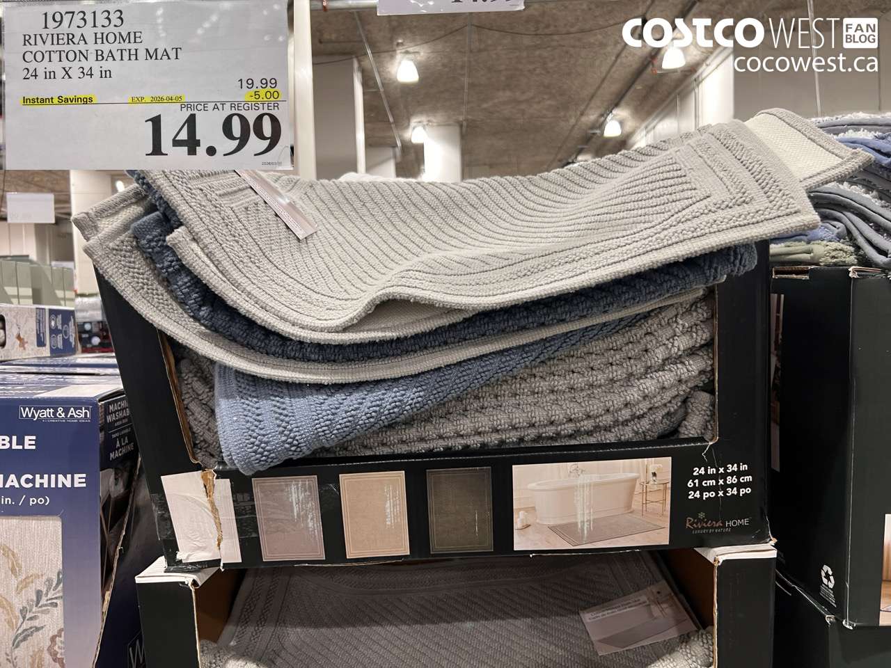 1973133 RIVIERA HOME COTTON BATH MAT 24 IN X 34 IN ($5.00 INSTANT SAVINGS EXPIRES ON 2026-04-05) $14.99