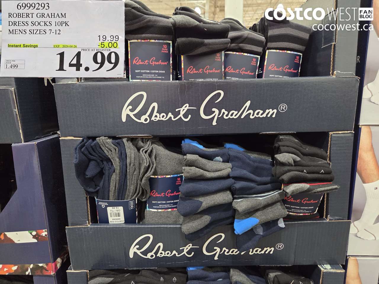 6999293 ROBERT GRAHAM DRESS SOCKS 10PK MENS SIZES 7-12 ($5.00 INSTANT SAVINGS EXPIRES ON 2026-04-26) $14.99