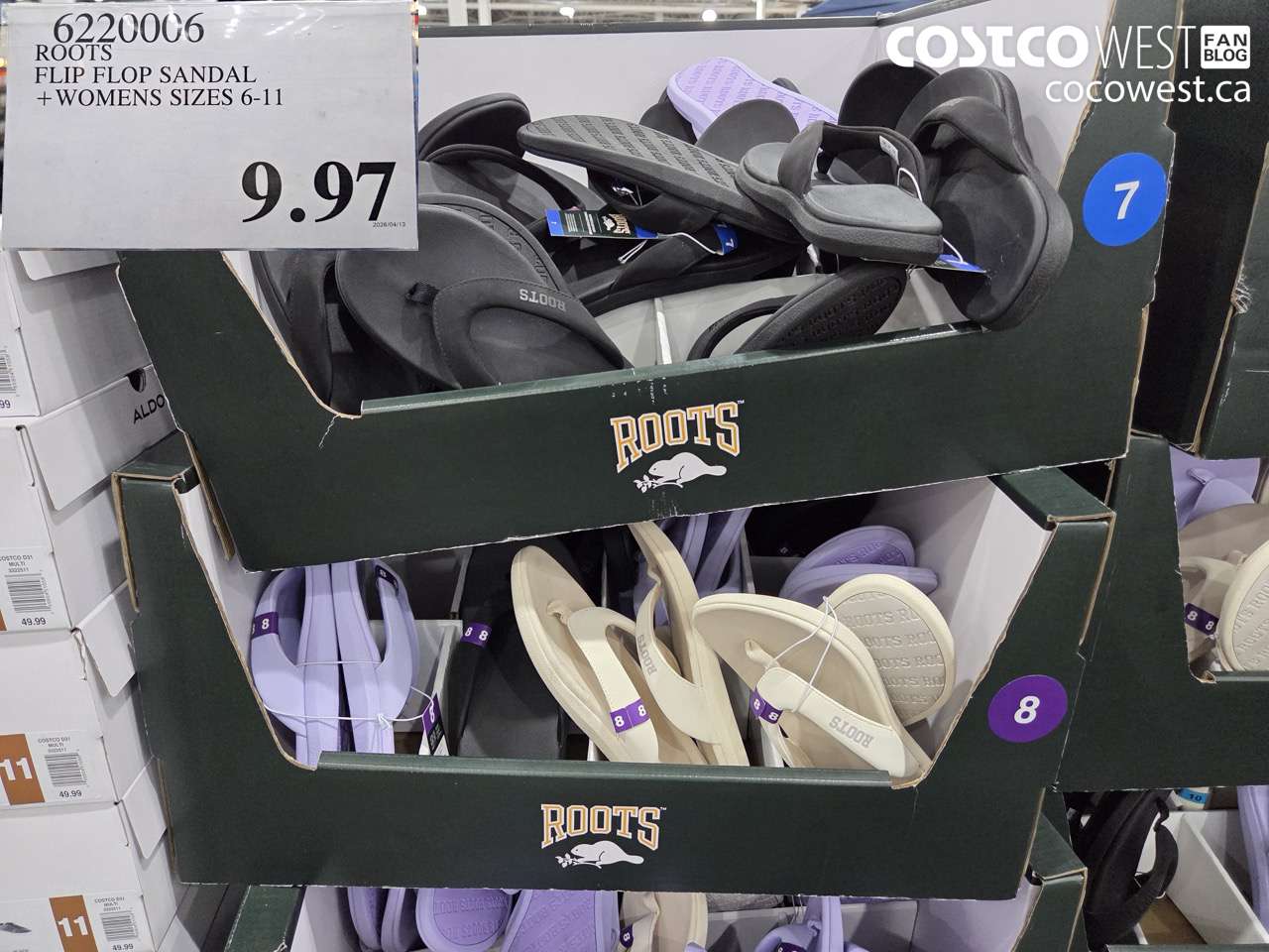 62220006 ROOTS FLIP FLOP SANDAL + WOMENS SIZES 6-11 $9.97