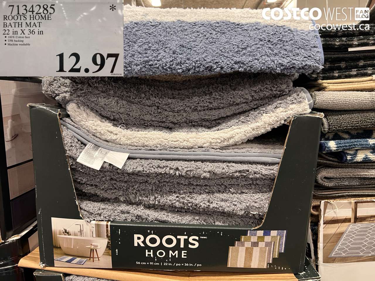 7134285 ROOTS HOME BATH MAT 22 IN X 26 IN $12.97